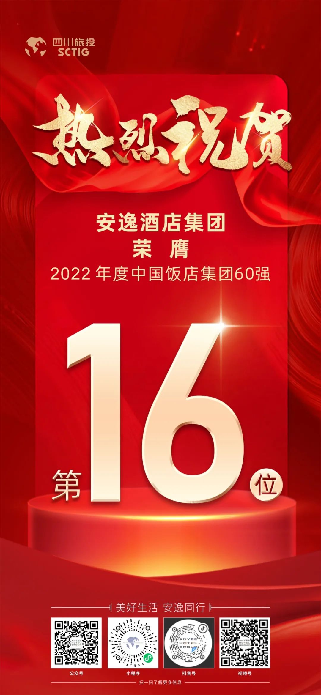 四川新利体育集团荣膺“2022年度中国饭店集团60强”