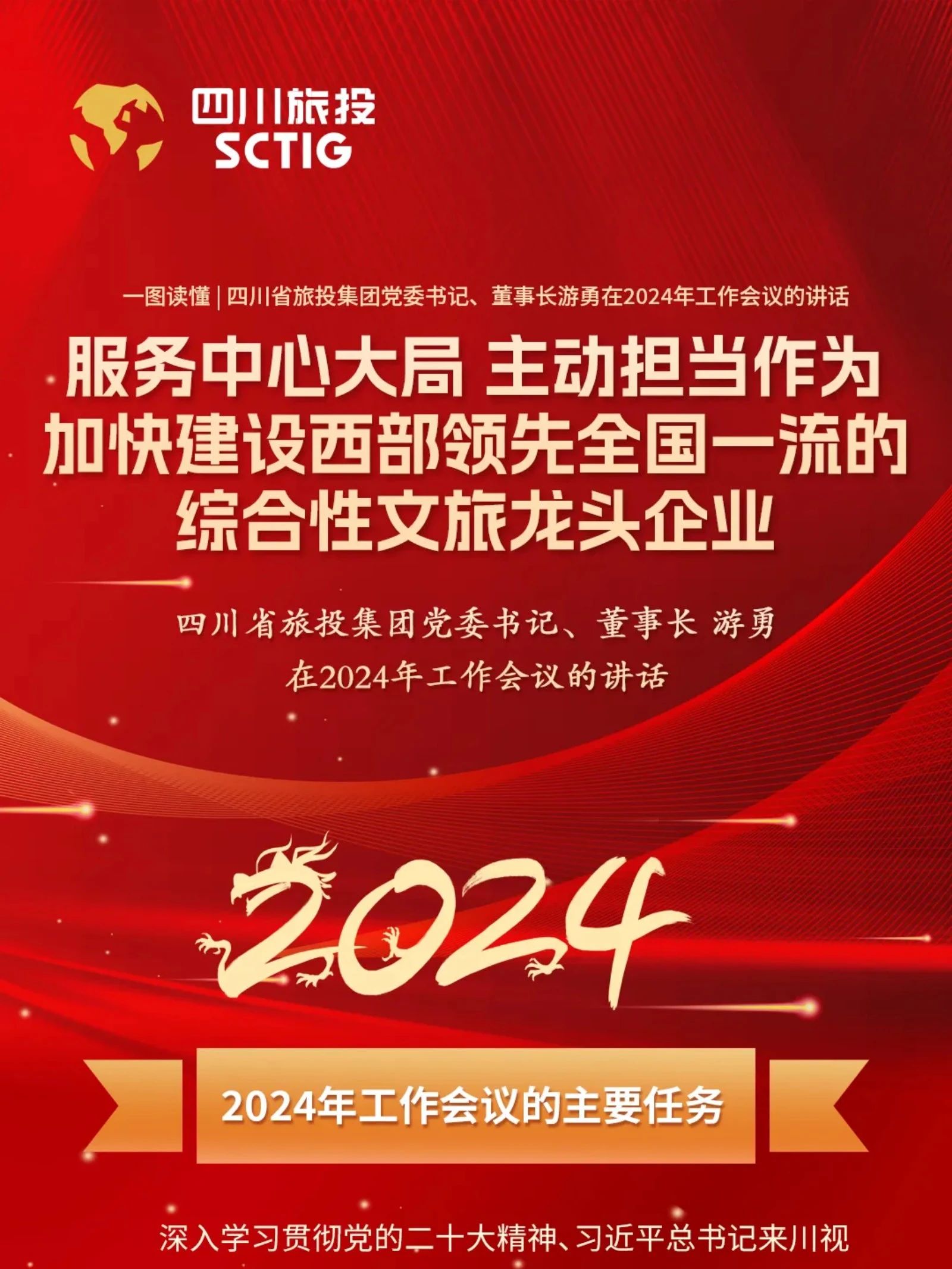 四川省新利体育集团党委书记、董事长游勇在2024年岁情聚会的讲话